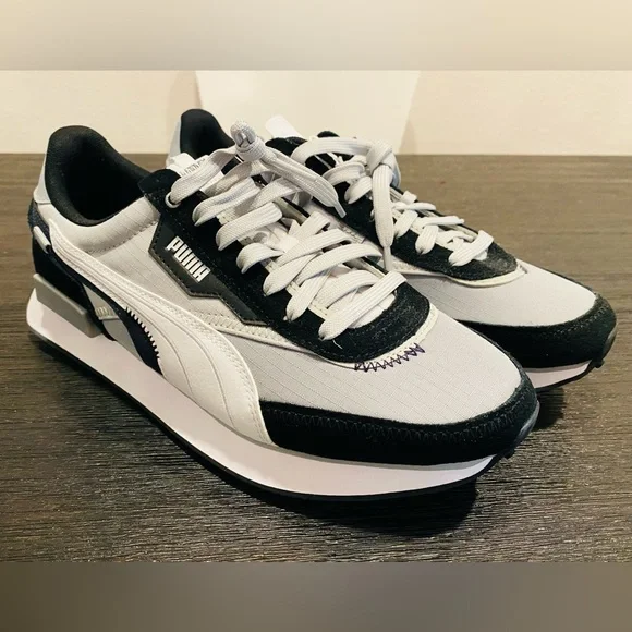 Puma Men's Black and White Sneakers - Picture 2 of 10